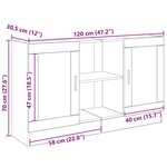 vidaXL Buffet chêne artisanal 120x30 5x70 cm bois d'ingénierie