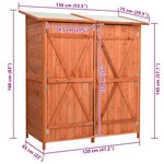 vidaXL Abri à outils de jardin 136x75x160 cm Bois de sapin massif