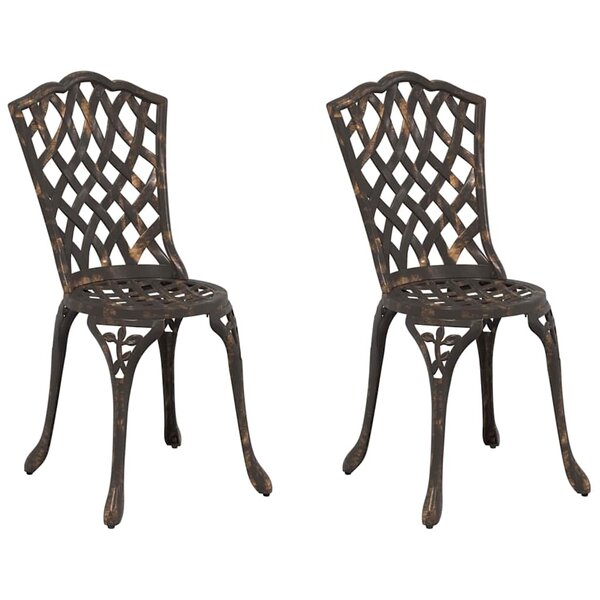 vidaXL Chaise de jardin 2 Pièces Bronze 55 x 56 5 x 91cm Aluminium