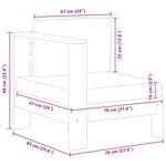 vidaXL Canapé central avec 1 accoudoir Blanc crème Bois d'acacia