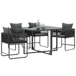 vidaXL Chaise avec coussin 4 Pièces Noir et anthracite Rotin PE