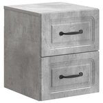vidaXL Cabinet de chevet mural 2 pc Gris béton 34 5 x 33 x 40 cm