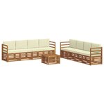 vidaXL Ensemble de canapés d'extérieur 9 pc Naturel et Crème