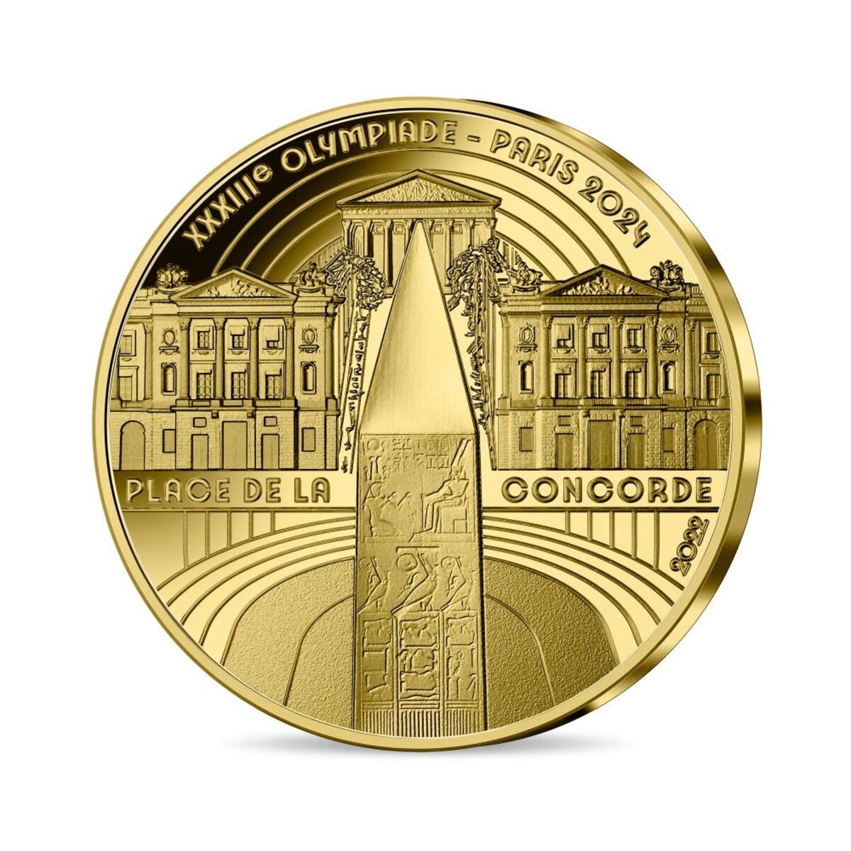 Jeux olympiques de paris 2024 monnaie de 50€ or héritage place de
