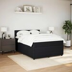 vidaXL Sommier à lattes de lit et matelas Noir 160x200 cm Velours