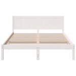 vidaXL Cadre de lit blanc Blanc Bois de pin massif 140 x 200 cm