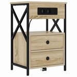 vidaXL Cabinet de chevet avec tiroir Chêne sonoma 40 x 31 x 60 cm