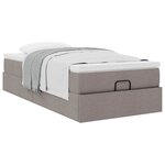 vidaXL Cadre de lit ottoman avec matelas taupe 90x200 cm tissu