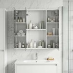 vidaXL Armoire Miroir de Salle de Bain Blanc 70 x 14 5 x 70 cm