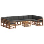 vidaXL Ensemble de canapés d'extérieur 11 pc Naturel et Anthracite
