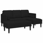 vidaXL Ensemble de Canapés 2 Pièces Noir 173 x 131 x 67 cm tissu