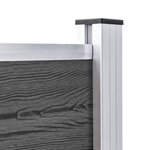 vidaXL Ensemble de panneau de clôture WPC 699x105 cm Noir