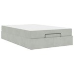 vidaXL Cadre de lit avec matelas Gris clair 140 x 190 cm Velours