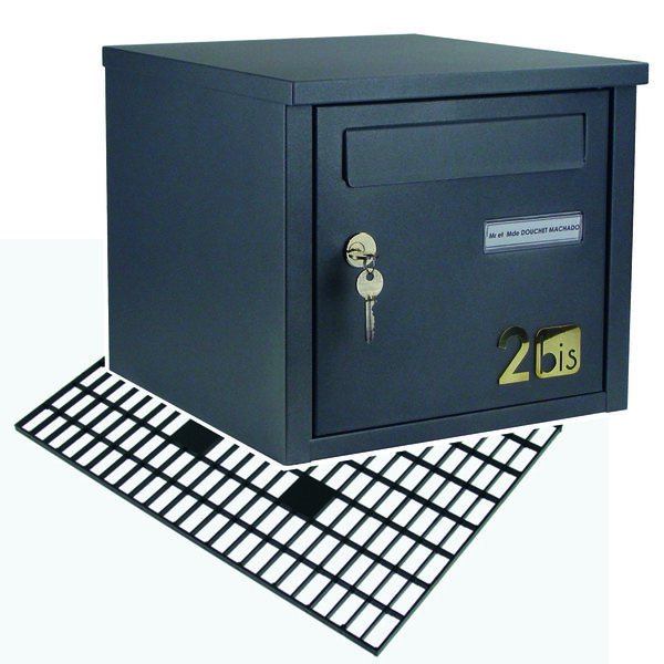 " LA GRISE "  boîte aux lettres 1 Porte. Structure mécano-soudée en tôles d’acier 10 et 15/10ème Dimensions et Serrure agréées la Poste