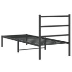 vidaXL Cadre de lit métal sans matelas avec tête de lit noir 80x200 cm