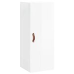 vidaXL Buffet haut Blanc brillant 34 5x34x180 cm Bois d'ingénierie