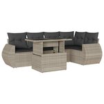 vidaXL Salon de jardin 6 Pièces avec coussins gris clair résine tressée
