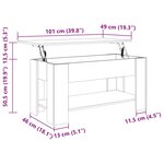 vidaXL Table basse Sonoma gris 101x49x52 cm Bois d'ingénierie