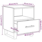 vidaXL Cabinet de chevet avec tiroir chêne artisanal 40 x 35 x 47.5 cm