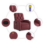 vidaXL Fauteuil inclinable de massage Rouge bordeaux Similicuir