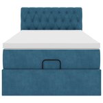 vidaXL Cadre de lit ottoman avec matelas bleu foncé 90x190 cm velours