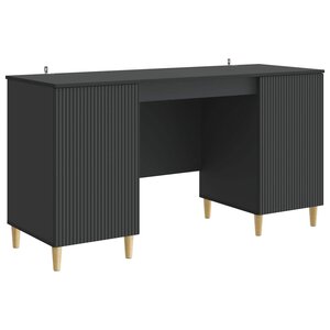 vidaXL Bureau avec étagère Noir 142 5 x 50 x 75 cm Bois d'ingénierie