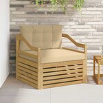 vidaXL Canapé d’extérieur Blanc et Beige
