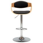 vidaXL Tabouret de bar Noir Bois courbé et similicuir