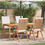 vidaXL Chaise de jardin 4 Pièces Marron 57 x 71.5 x 104cm Teck massif