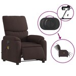 vidaXL Fauteuil de massage inclinable électrique Marron foncé Tissu