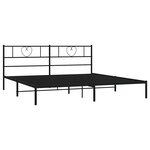vidaXL Cadre de lit métal sans matelas avec tête de lit noir 193x203cm