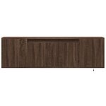 vidaXL Meuble TV mural avec lumières LED chêne marron 135x31x39 5 cm