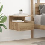 vidaXL Tables de Chevet Flottantes 2 Pièces Chêne Artisanal 40x31x27 cm Bois d'Ingénierie