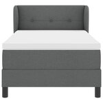 vidaXL Lit boxspring avec matelas Gris foncé 90 x 190 cm tissu