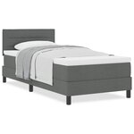 vidaXL Lit boxspring avec matelas Gris foncé 90 x 190 cm tissu