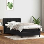 vidaXL Sommier à lattes de lit avec matelas noir 100x220 cm velours