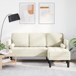 vidaXL Canapé L Crème 173x131x67 cm Velours
