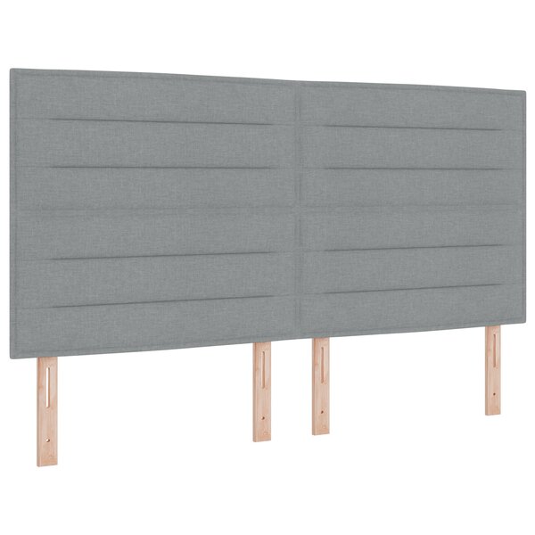 vidaXL Lit à ressorts avec matelas et lumière LED en gris clair  180 x 200 cm en tissu