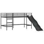 vidaXL Lit mezzanine pour enfants Noir 90 x 200 cm Métал
