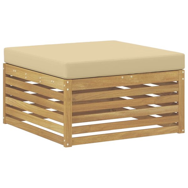 vidaXL Pouf d'Extérieur Bois d'Acacia Massif Blanc