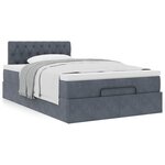 vidaXL Cadre de lit ottoman et matelas gris foncé 120x200 cm velours