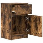 vidaXL Table de chevet Chêne fumé 39x35x65 cm Bois d'ingénierie
