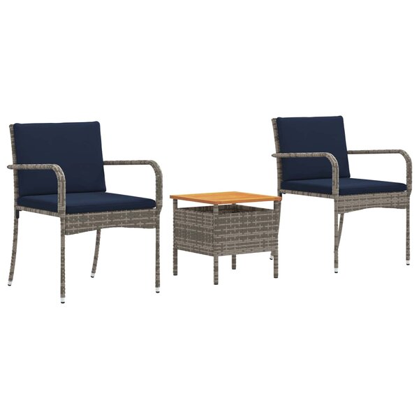 vidaXL Ensemble de jardin Gris polyrotin