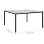 vidaXL Table de jardin Anthracite 130x130x72 cm Acier et verre