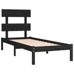 vidaXL Cadre de lit sans matelas noir 100x200 cm bois massif