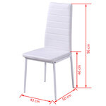 vidaXL Ensemble de table à manger cinq pièces noir et blanc