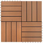 vidaXL Carreaux de terrasse WPC 30x30 cm 11 Pièces 1 m2 Marron