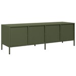 vidaXL Meuble TV vert olive 135x39x43 5 cm acier laminé à froid