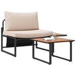 vidaXL Ensemble de canapé de jardin 2 pc Taupe Acier