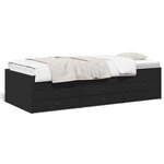 vidaXL Lit de jour avec tiroirs sans matelas noir 75x190 cm